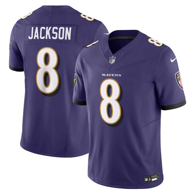 Men's Baltimore Ravens ACTIVE PLAYER Custom Purple 2023 F.U.S.E Vapor Football Jersey